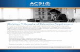 Christian Philosophy of Education Requirement - acsi.org Development... · philosophy components and how they are manifested in a classroom setting—DO NOT SEND PAPER TO ACSI. COMPONENTS