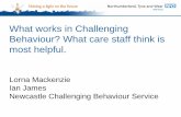 What works in Challenging Behaviour? What care staff … and mackenzie.pdf · What works in Challenging Behaviour? What care staff think is most helpful. Lorna Mackenzie Ian James