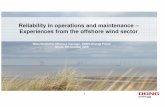 Reliability in operations and maintenance – … in operations and maintenance – Experiences from the offshore wind sector ... • Grid failure ... Reliability seminar 6th of October.ppt