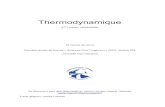 script Thermodynamique Spi (15h) 2005 06 D - Fresnel.fr Thermodynamique P26... · ¾ Peter W. Atkins: « Chimie Physique », DeBoeck Université ... ¾ Définition formelle de CP,