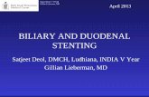 BILIARY AND DUODENAL STENTING - on MRCP â€¢ There is 4.6 cm ill defined mass centered on head of pancreas causing obstruction of the pancreatic duct and ... BILIARY AND DUODENAL