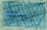 Visual Impairment - University of Floridacourses.phhp.ufl.edu/rcs6080/ppt_files/Visual Impairment… · PPT file · Web viewTitle: Visual Impairment Author: Steven R. Pruett Created