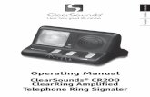 Operating Manual - adcohearing.com Manual.pdfOperating Manual ClearSounds ... warranty procedure on pages. IMPORTANT SAFETY INSTRUCTIONS Read and understand the Installation Guide
