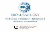 The Business of Broadband Getting Started - Home | …€¦ ·  · 2015-01-23The Business of Broadband ... A one percent increase in broadband availability ... Product, and Customer
