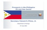 Prospects in the Philippine Oil and Gas Sector - DOE · Secretary Vincent S. Pérez, Jr. Department of Energy 07 July 2002 W01/3868 Prospects in the Philippine Oil and Gas Sector