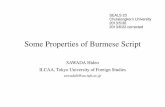 Some Properties of Burmese Script - Journal of the ...jseals.org/seals23/sawada2013propertiesh1.pdf · Some Properties of Burmese Script SAWADA Hideo ... Maharashtra, India. ca.AD1c.