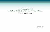 RF Concepts Alpha 8406 Linear Amplifier - Alpha RF Systems · RF Concepts Alpha 8406 Linear Amplifier User Manual ... 1.3 Safety Considerations 1-3 ... Diagnosing Faults and Troubleshooting