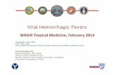 Viral Hemorrhagic Fevers - Walter Reed Army Institute of ... burgess.pdf · Viral Hemorrhagic Fevers WRAIR Tropical Medicine, February 2014 Tim Burgess, MD, MPH CAPT, MC, USN ...