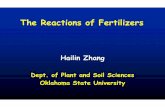 The Reactions of Fertilizers - — No-Tillnotill.okstate.edu/presentations/2013-no-till-conference/Reactions...The Reactions of Fertilizers. ... Phosphate ions form Al and/or Fe phosphate