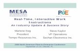 Real-Time, Interactive Work Instructions - MESA … · Real-Time, Interactive Work Instructions ... rework, scrap costs ... • Risk of production errors, late or wrong orders