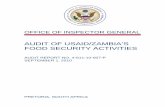 Audit of USAID/Zambia’s Food Security Activities OF USAID/ZAMBIA’S FOOD SECURITY ACTIVITIES. ... Agriculture and Nutrition, AIDS, Resiliency and ... The total estimated value of