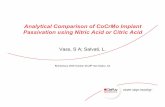 Analytical Comparison of CoCrMo Implant Passivation …c.ymcdn.com/sites/ · Analytical Comparison of CoCrMo Implant Passivation using Nitric Acid or Citric Acid ... ASTM A380 Definition