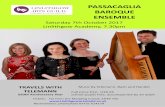 PASSACAGLIA BAROQUE ENSEMBLE - Making Music · PASSACAGLIA BAROQUE ENSEMBLE Saturday 7th October 2017 ... Music by Telemann, Bach and Handel Full price £12, U26 £6 …
