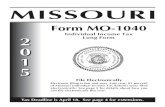 Form MO-1040 Individual Income Tax Long Formdor.mo.gov/forms/MO-1040 Instructions_2015.pdf · Individual Income Tax. Long Form. ... of Missouri Individual Income Tax Returns were
