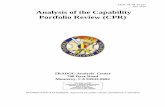 Analysis of the Capability Portfolio Review (CPR) · TRAC-M-TR-14-021 June 2014 Analysis of the Capability Portfolio Review (CPR) Authors LTC Thomas Deveans Dr. Patricia Jacobs Dr.