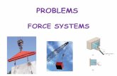 PROBLEMS - DEUkisi.deu.edu.tr/binnur.goren/statics/FORCE SYSTEMS_problems.pdf · PROBLEMS . 1. The line of action of the 34-kN force runs through the points A and ... The cable BC