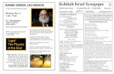 Kehilath Israel Synagogue - November 19, 2016_1...Phyllis & Maury Kohn ... Kehilath Israel Synagogue strives to be a warm, welcoming ... with teacher Dan using Wilma Walker’s recipe