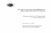 53.35 Culvert Installation (Design Build Project) · 53.3 Culvert Installation (Design Build Project) Sealed proposals, ... waive informalities and minor ... installing the new culvert