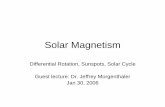 Solar Magnetism - Planetary Science Institute Differential Rotation, Magnetic field Summary • Sunspots observed on an 11-year cycle – SOLAR CYCLE • Sunspots linked to magnetic
