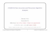 CS483-04 Non-recursive and Recursive Algorithm …lifei/teaching/cs483_fall07/lecture...CS483-04 Non-recursive and Recursive Algorithm Analysis Instructor: Fei Li Room 443 ST II Ofﬁce