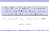 The E ects of Early-Life Exposure to Pollution on Children ... · The E ects of Early-Life Exposure to Pollution on Children's Human Capital Formation: the Case of Indonesia Maria