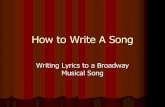 How to Write A Song - Woodbridge Township School … Chorus The chorus of the song contains the hook The chorus should drive home the point you are trying to make Each time we hear