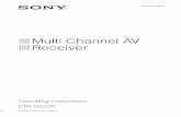 Multi Channel AV Receiver - Appliance Parts | Replacement …€¦ ·  · 2008-04-23O N"_ 3-284-o83-11./ Multi Channel Receiver AV Operating Instructions ... Tableof Contents ...