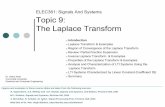 ELEC361: Signals And Systems Topic 9: The Laplace Transformamer/teach/elec361/slides/topic9... · Topic 9: The Laplace Transform ... Figures and examples in these course slides are