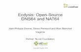 Ecdysis: Open-Source DNS64 and NAT64 Client DNS64 NAT64 IPv4 Server DNS Query AAAA example.com Auth. DNS DNS Query AAAA example.com DNS Response Empty ... Patch against OpenBSD (pf).