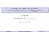 Support Vector Machines (Contd.), Classification Loss ...latecki/Courses/AI-Fall12/Lectures/SVM.pdf · Support Vector Machines (Contd.), ... SVM ﬁnds the maximum margin hyperplane