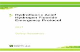 Hydrofluoric Acid/ Hydrogen Fluoride Emergency Protocol · Hydrofluoric Acid/ Hydrogen Fluoride Emergency Protocol ... 7.3 Inhalation ... Hydrofluoric Acid/ Hydrogen Fluoride Emergency