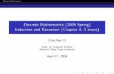 Discrete Mathematics (2009 Spring) Induction and …ocw.nctu.edu.tw/upload/classbfs121003195343232.pdfDiscrete Mathematics Discrete Mathematics (2009 Spring) Induction and Recursion