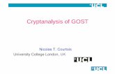Cryptanalysis of GOST - CCC Event Blog · GOST, Self-Similarity and Cryptanalysis of Block Ciphers ... • Linear-Algebraic or Bi-Linear-Algebraic Cryptanalysis • Differential-Algebraic.