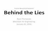 Emission Measurement Equipment: Behind the Liesethoscon.com/pdf/ETHOS/ETHOS2016/Thompson.pdfEmission Measurement Equipment: Behind the Lies Ryan Thompson Mountain Air Engineering January