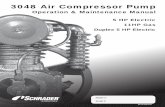 3048 Air Compressor Pump - Air Compressors Direct Air Compressor Pump Operation & Maintenance Manual 5 HP Electric 11HP Gas Duplex 5 HP Electric Model #: Serial #: 82-35 Manual WARNING