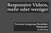 Responsive Videos, mehr oder weniger - …walterebert.com/files/...rm-responsive-videos-mehr-oder-weniger.pdfResponsive Videos, mehr oder weniger ... Responsive