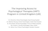 The Improving Access to Psychological Therapies (IAPT ...€¦ · Psychological Therapies (IAPT) Program in United Kingdom ... • The Improving Access to Psychological Therapies