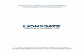 Notice of Annual General and Special Meeting of ...investors.lionsgate.com/~/media/Files/L/LionsGate-IR/proxy... · Notice of Annual General and Special Meeting of Shareholders and
