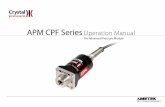 5274 APM CPF Series Operation Manual - Transcatlgstatic.transcat.com/media/pdf/Ametek-APM-CPF-Series-Operations... · APM CPF Series Operation Manual ... APM30PSI. . . . . . . . .