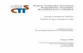 Expert System for Pavement Remediation Strategies (ExSPRS) User…ctis.utep.edu/reports/18TX0-5430 final P3 ExSPRS Manual.pdf · Expert System for Pavement Remediation Strategies