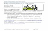 Forklift and Industrial Work Truck Safety Program · Procurement/Selection of Equipment Based on Evaluation of Work Area Hazards ... powered industrial equipment operated, ... Forklift