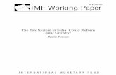The Tax System in India: Could Reform Spur Growth? - IMF · The Tax System in India: Could Reform Spur Growth? ... Main Features of the Tax ... The main indirect taxes are the state