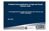 Fluidised bed gasification of high-ash South African coalsfossilfuel.co.za/conferences/2013/FluidisedBedCombustion/Session-1/... · Fluidised bed gasification of high-ash South African