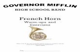French Horn - Mr. Deininger's Pagemrdspage.weebly.com/.../frenchhornwarm-upbook.pdf · French Horn Warm-ups and Exercises ... Articulation exercises are designed to apply each rhythm