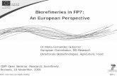 Biorefineries in FP7: An European Perspective - CEPI · Biorefineries in FP7: An European Perspective ... •• Concept in brief and Major ChallengesConcept in brief and Major ...