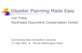 Disaster Planning Made Easy - Hampton · Disaster Planning Made Easy ... Emily Dickinson Eudora Welty Thomas Hardy Walt Whitman William Faulkner ... Thunderstorm/Lightning