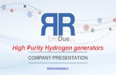 High Purity Hydrogen generators - climate-change …€¦ · High Purity Hydrogen, Nitrogen, Oxygen generators. .  17 Years of Activity ... There is a new way …