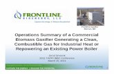Frontline Gasifier Benson, MN Operations Summary of a ... · – Smaller filtration system (pre-combustion gases) ... VESSEL LOCK HOPPER VESSEL ... • Bubbling Fluidized Bed