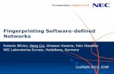 Fingerprinting Software-defined Networks - Texas A&M …success.cse.tamu.edu/CoolSDN2015/ppt/Bifulco-coolsd… ·  · 2015-12-08Fingerprinting Software-defined Networks Roberto Bifulco,