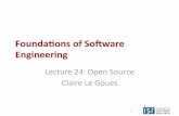 Founda’ons of So,ware Engineeringckaestne/15313/2016/25-1-dec-open-source.pdfQuick and easy deﬁni’ons • Proprietary so?ware – so?ware which doesn’t meet the requirements